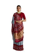 Saraswati - Maroon & Blue