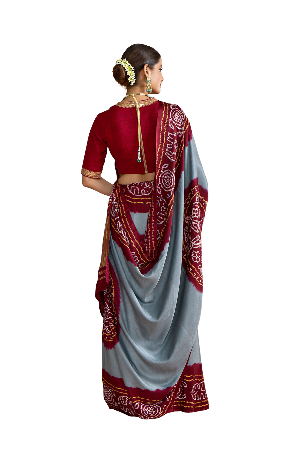 Saraswati - Maroon & Blue