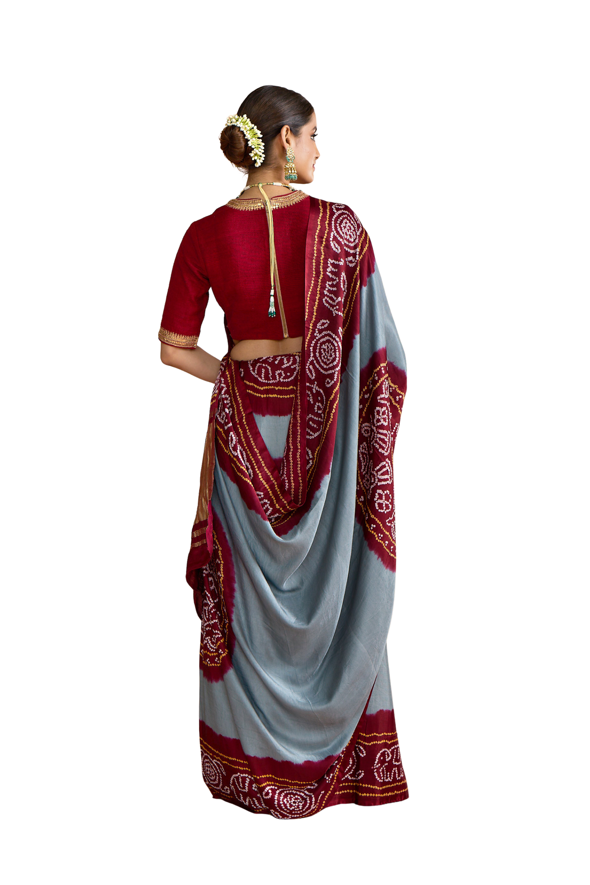 Saraswati - Maroon & Blue