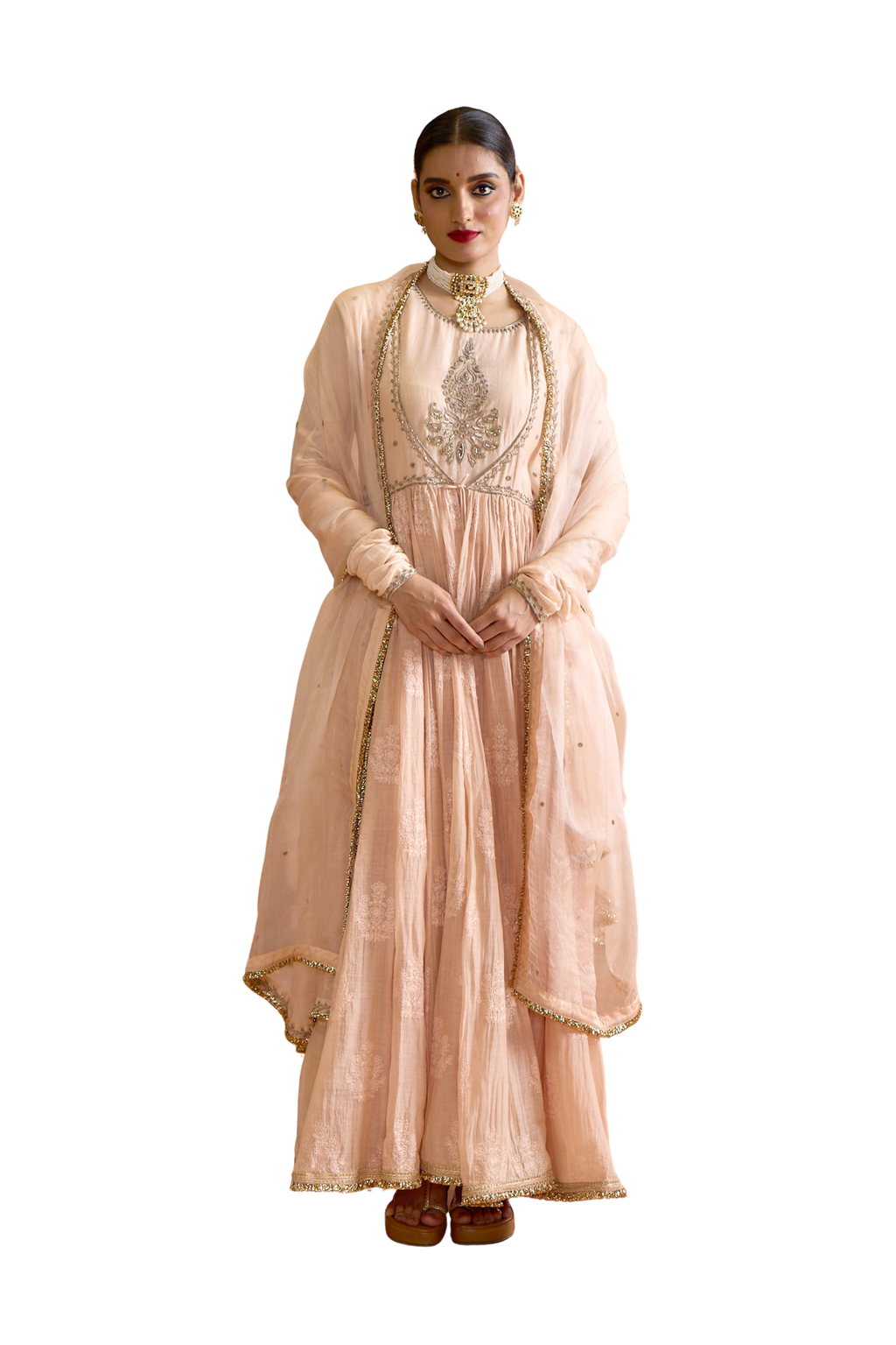 Mahi - Blush Peach Anarkali Set