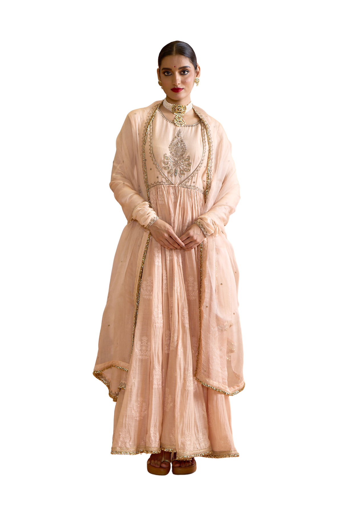 Mahi - Blush Peach Anarkali Set