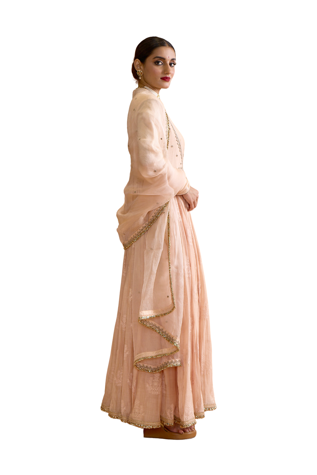 Mahi - Blush Peach Anarkali Set