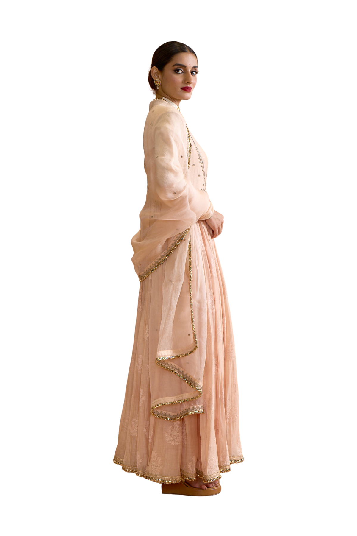 Mahi - Blush Peach Anarkali Set