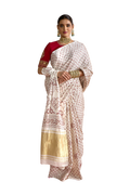 Pearl Bandhani Saree - Pearl White