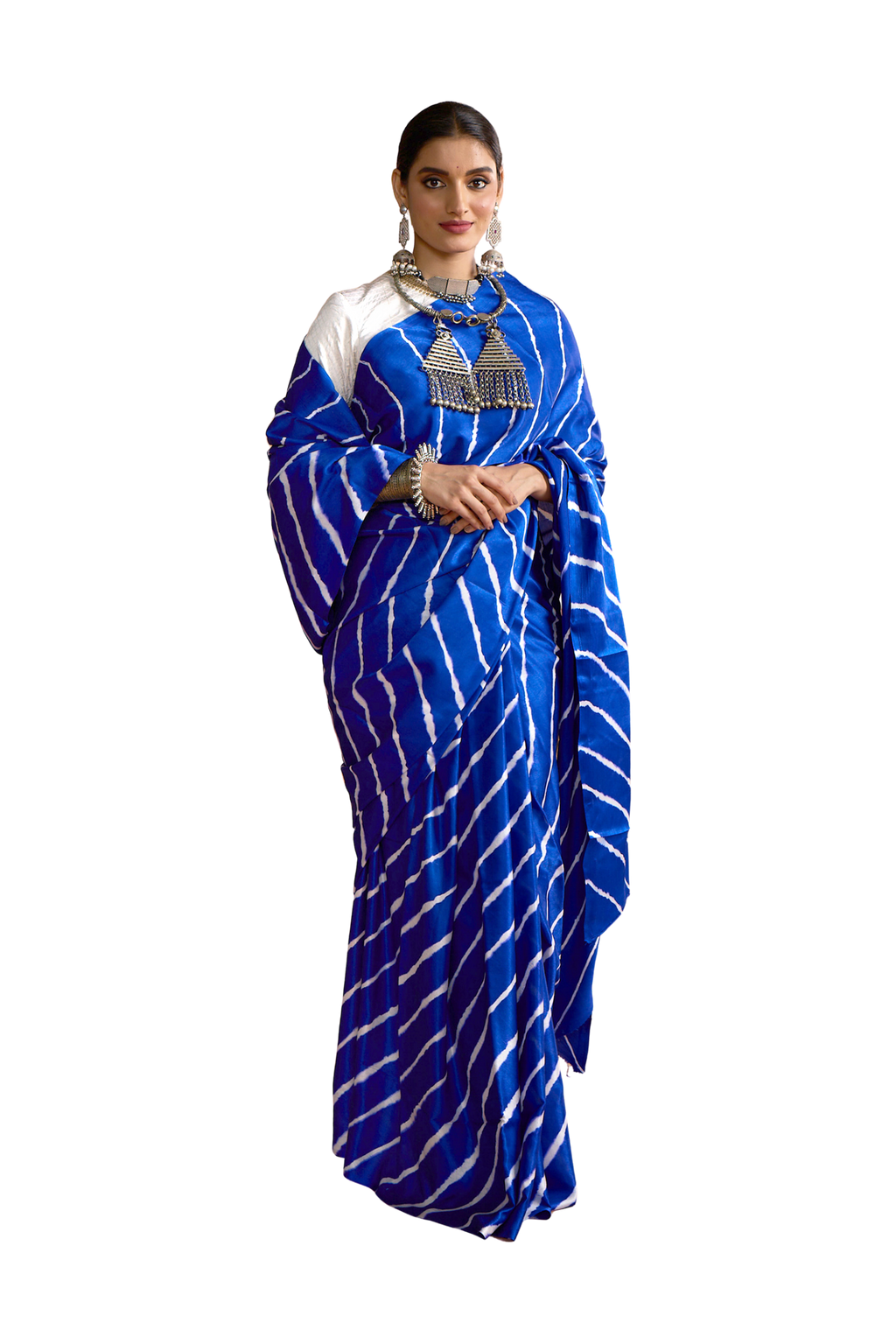 Royal Blue Leheriya Saree
