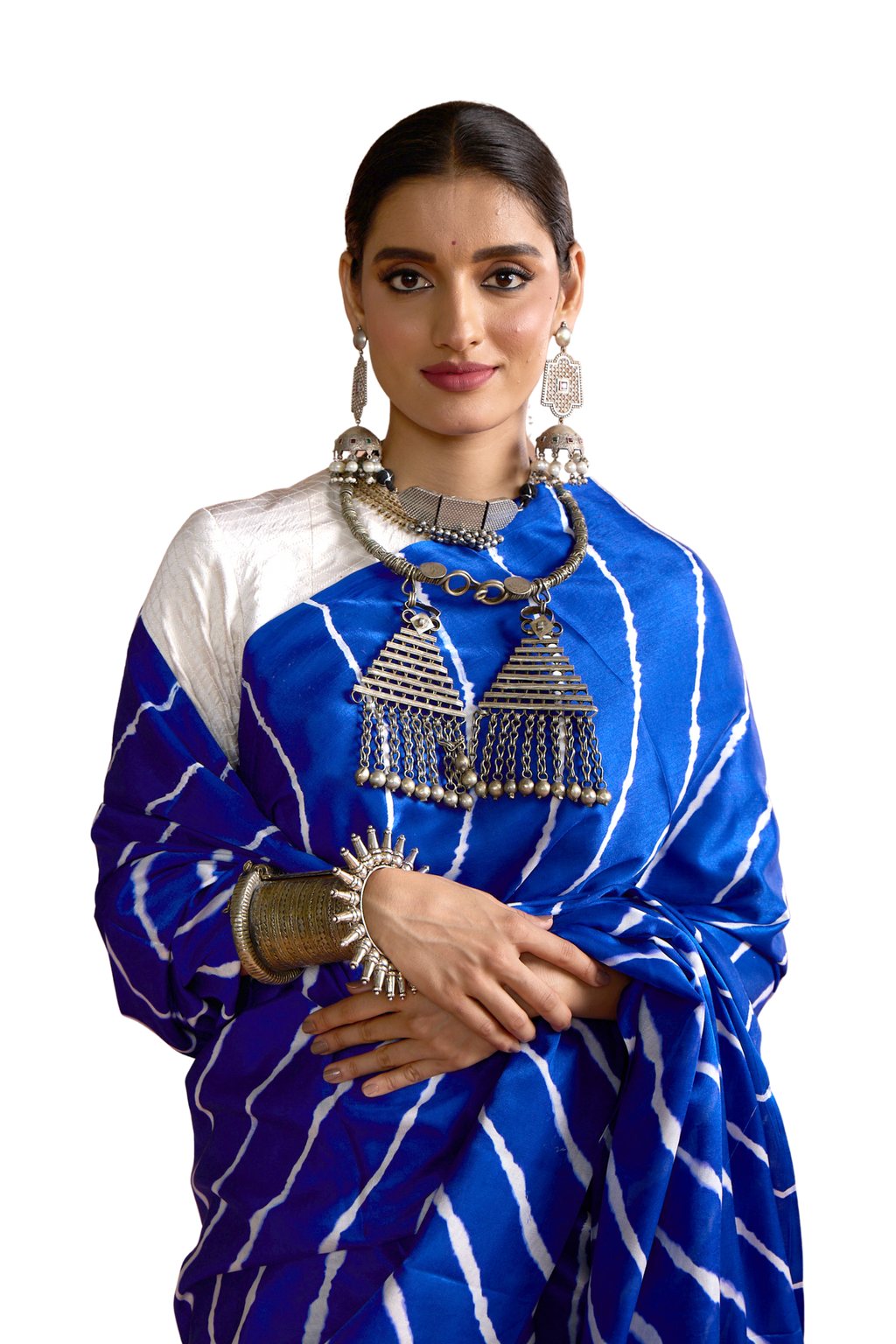 Royal Blue Leheriya Saree