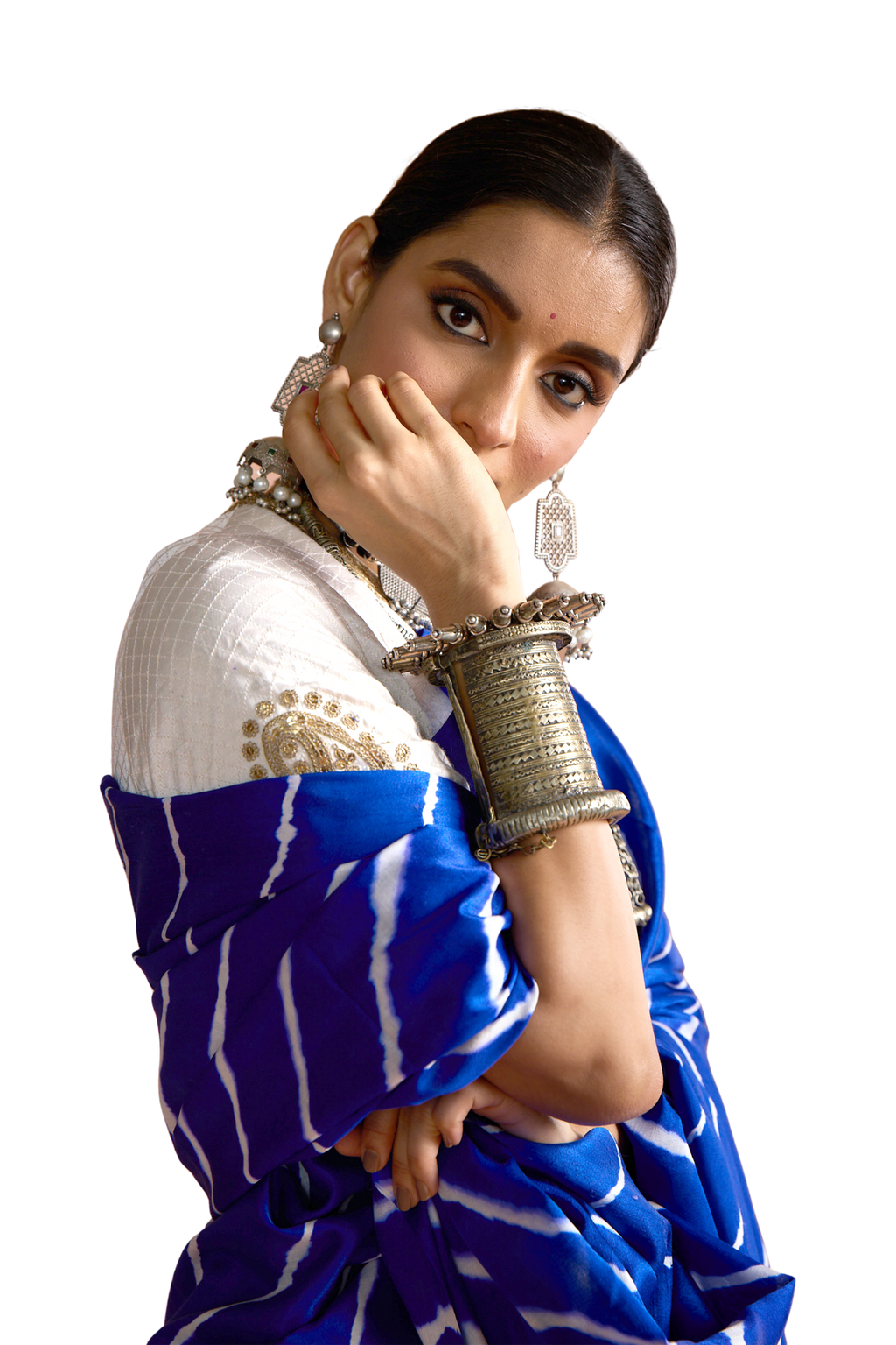 Royal Blue Leheriya Saree