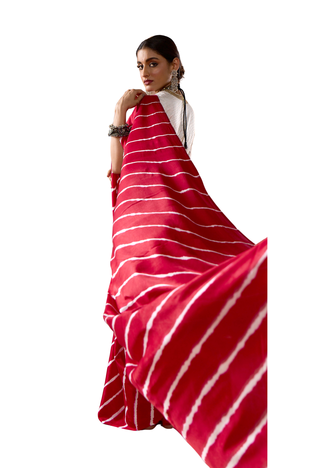 Gulabbo - Red & White Sari