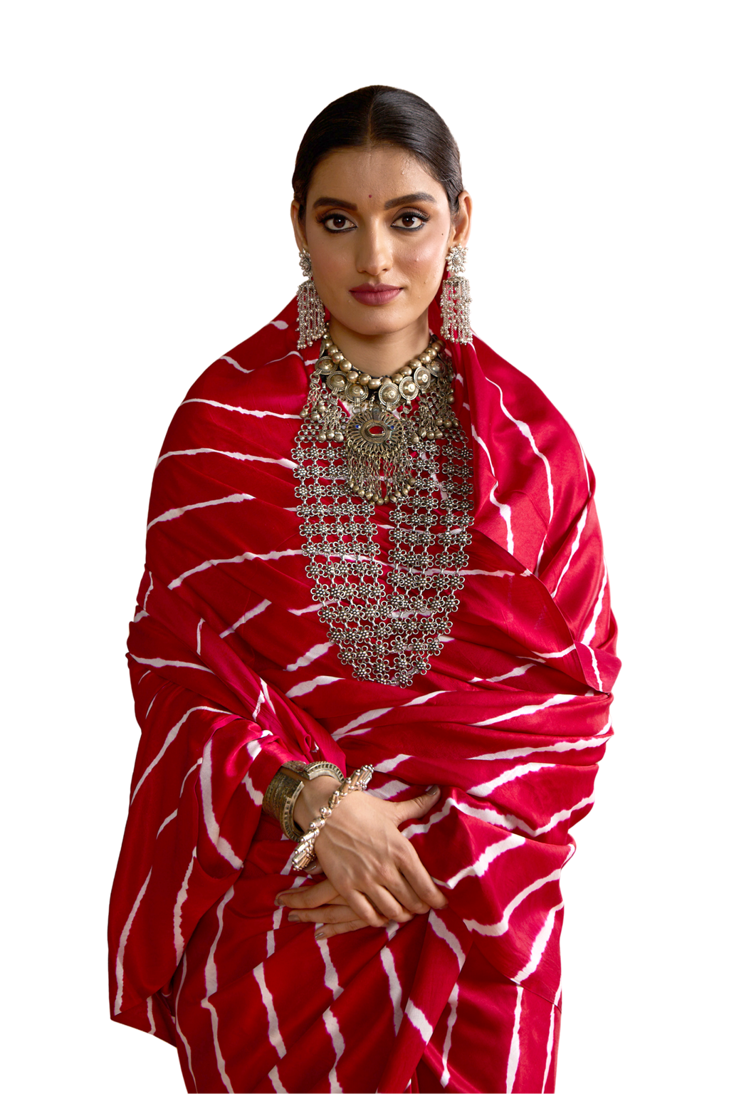 Gulabbo - Red & White Sari