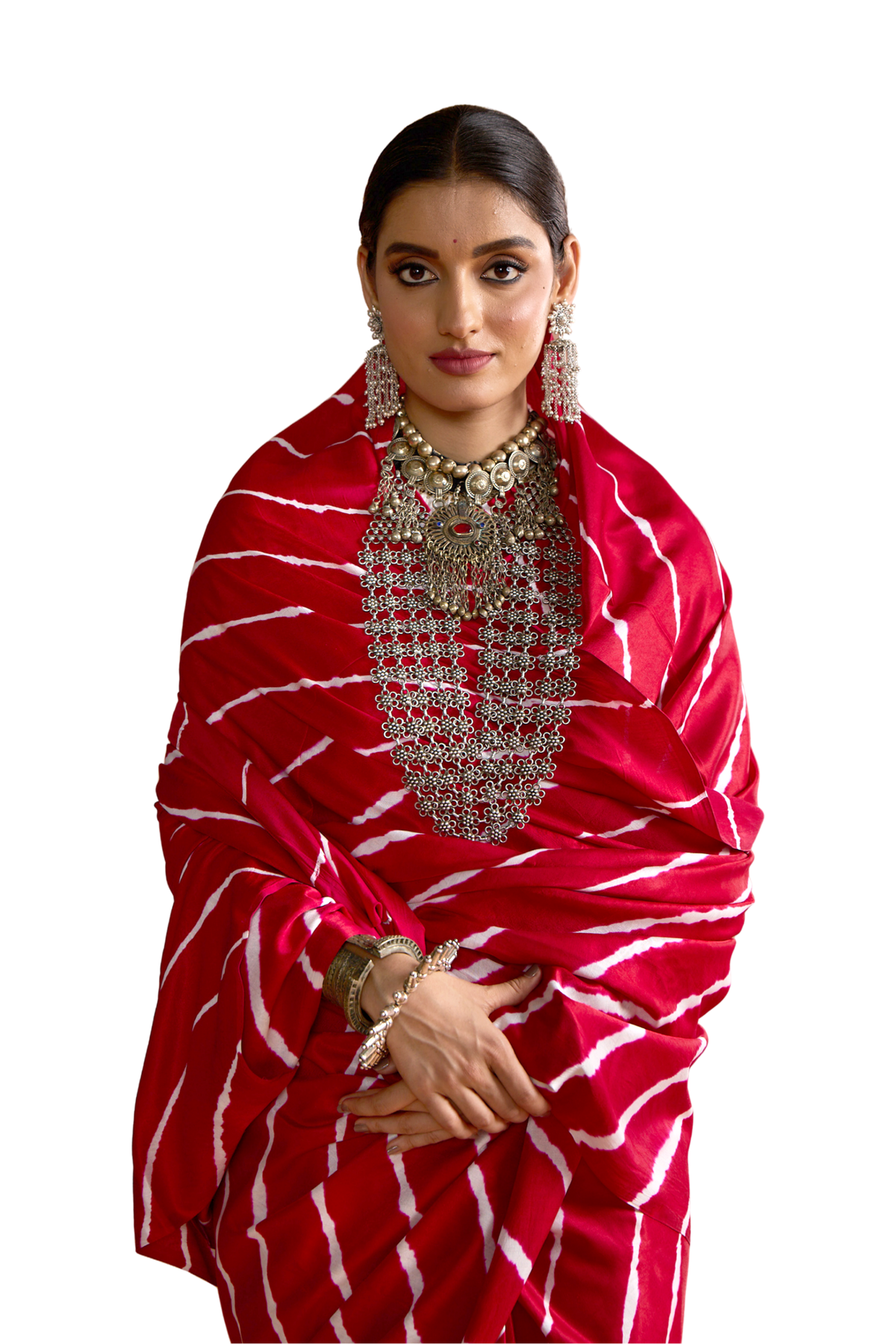 Gulabbo - Red & White Sari