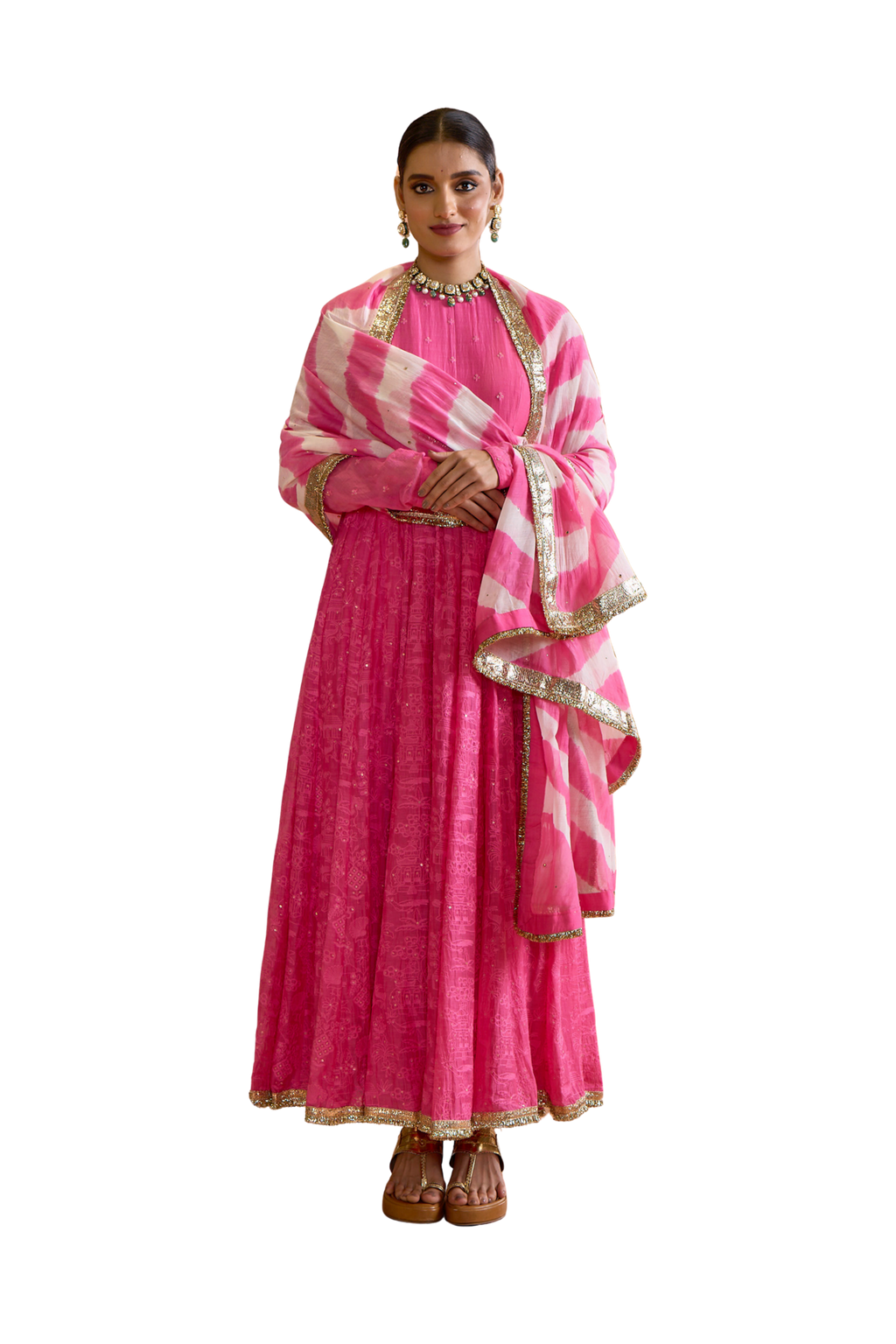 Pink Anarkali Set