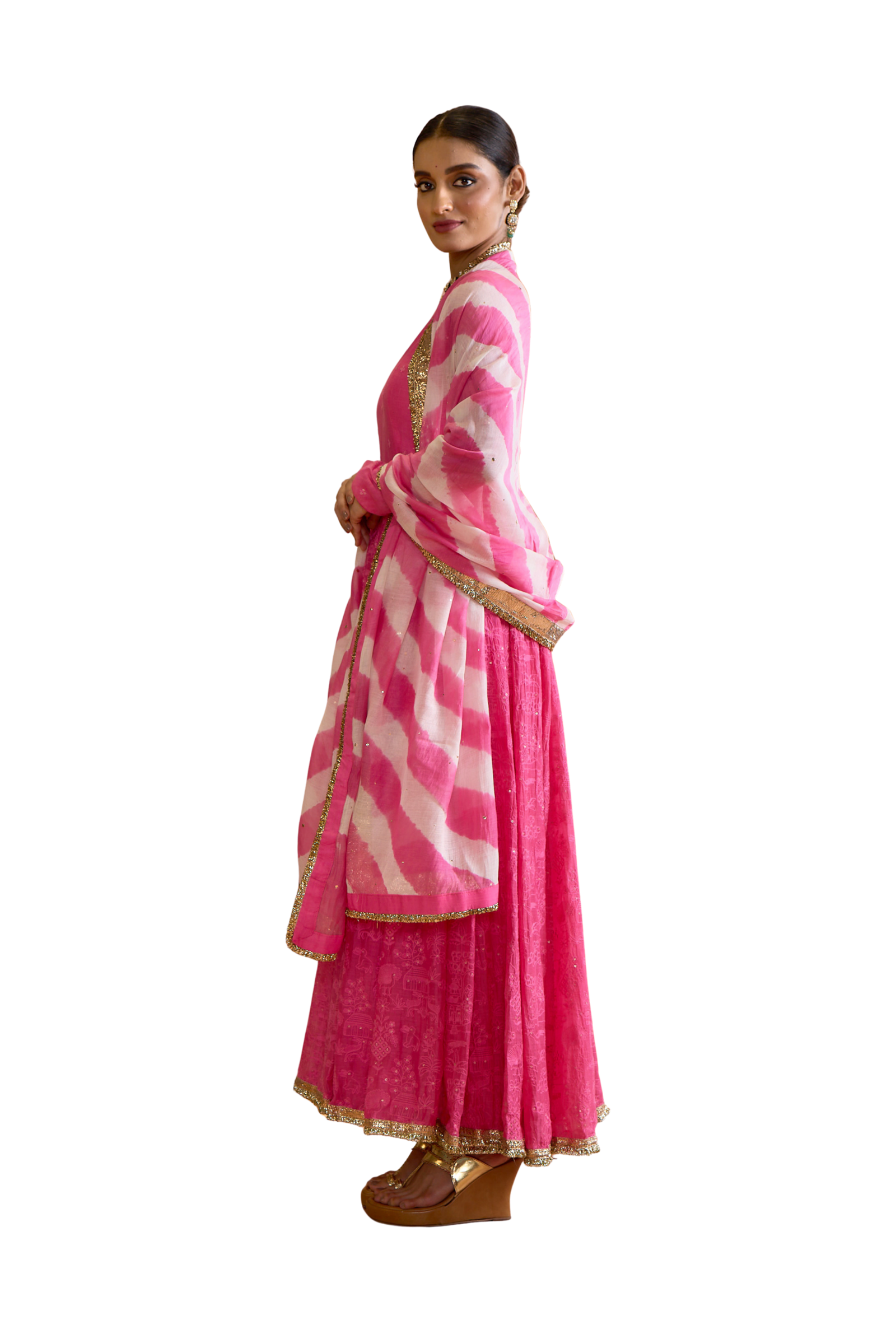 Pink Anarkali Set