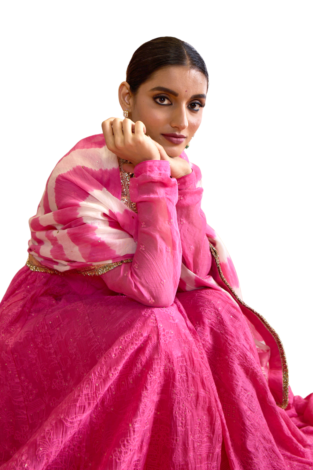 Pink Anarkali Set