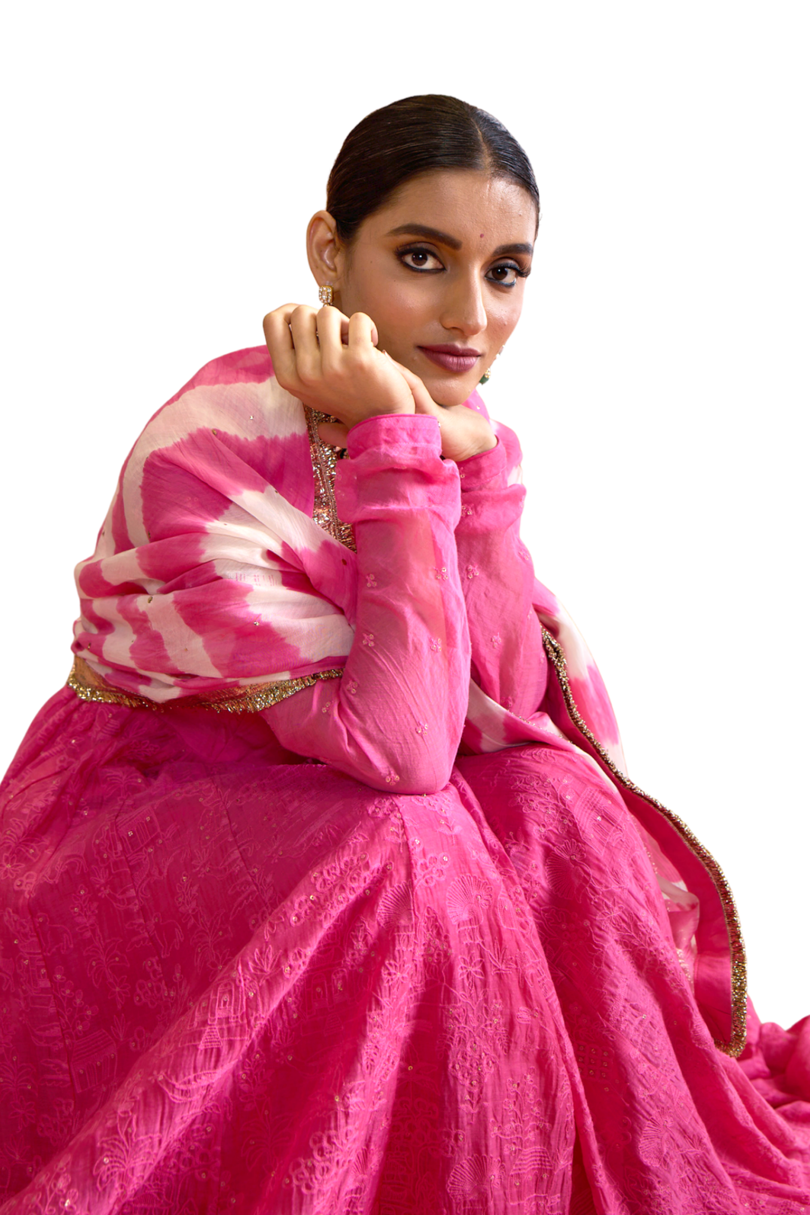 Pink Anarkali Set