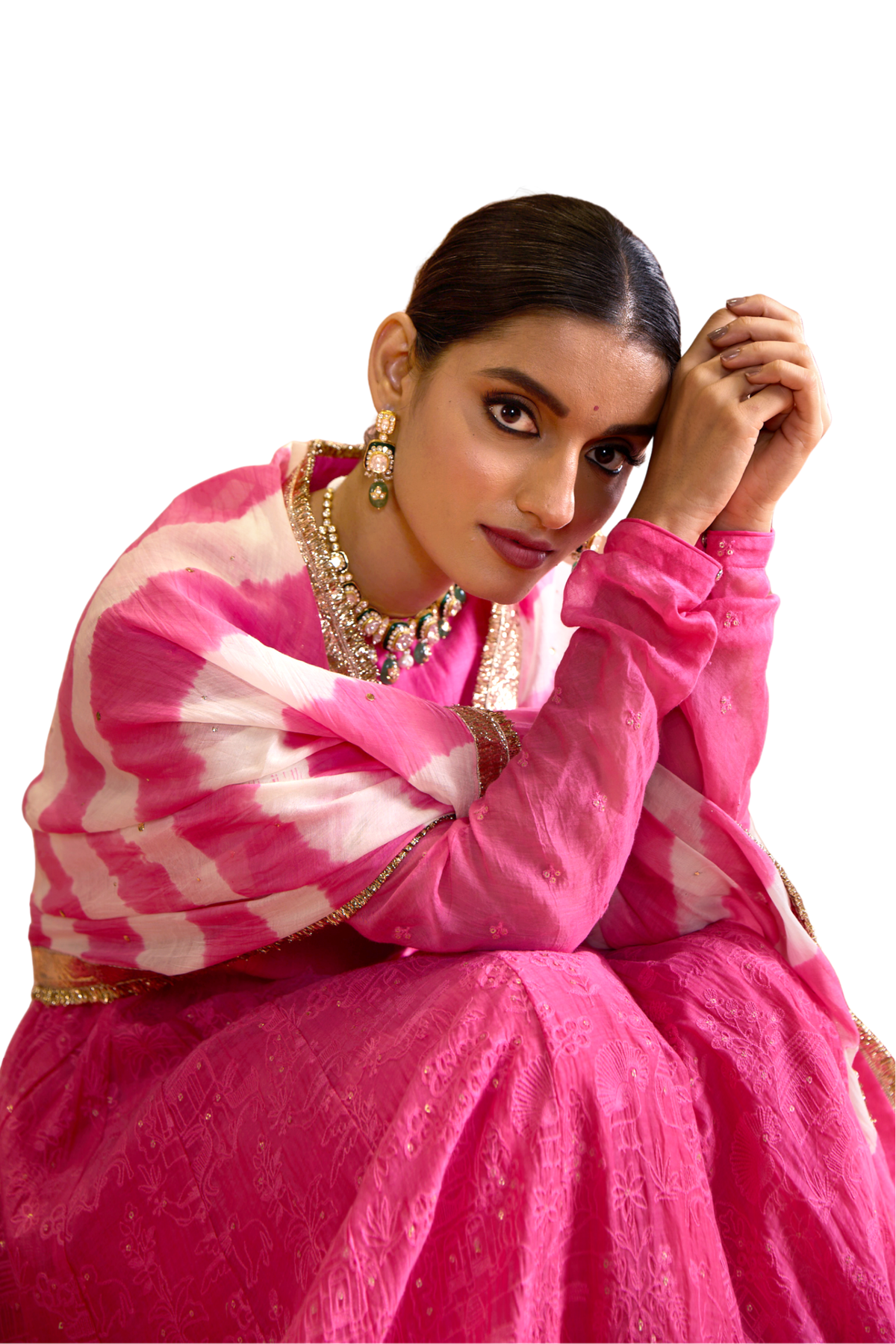 Pink Anarkali Set