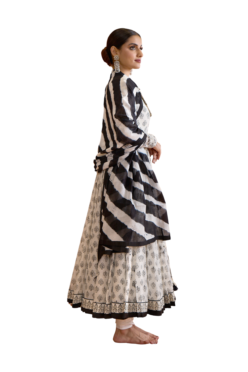 Chanderi Block Print Dress