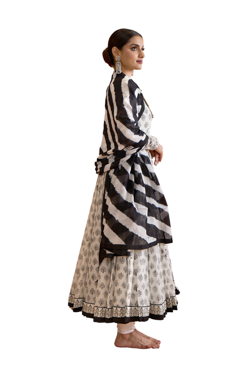 Chanderi Block Print Dress