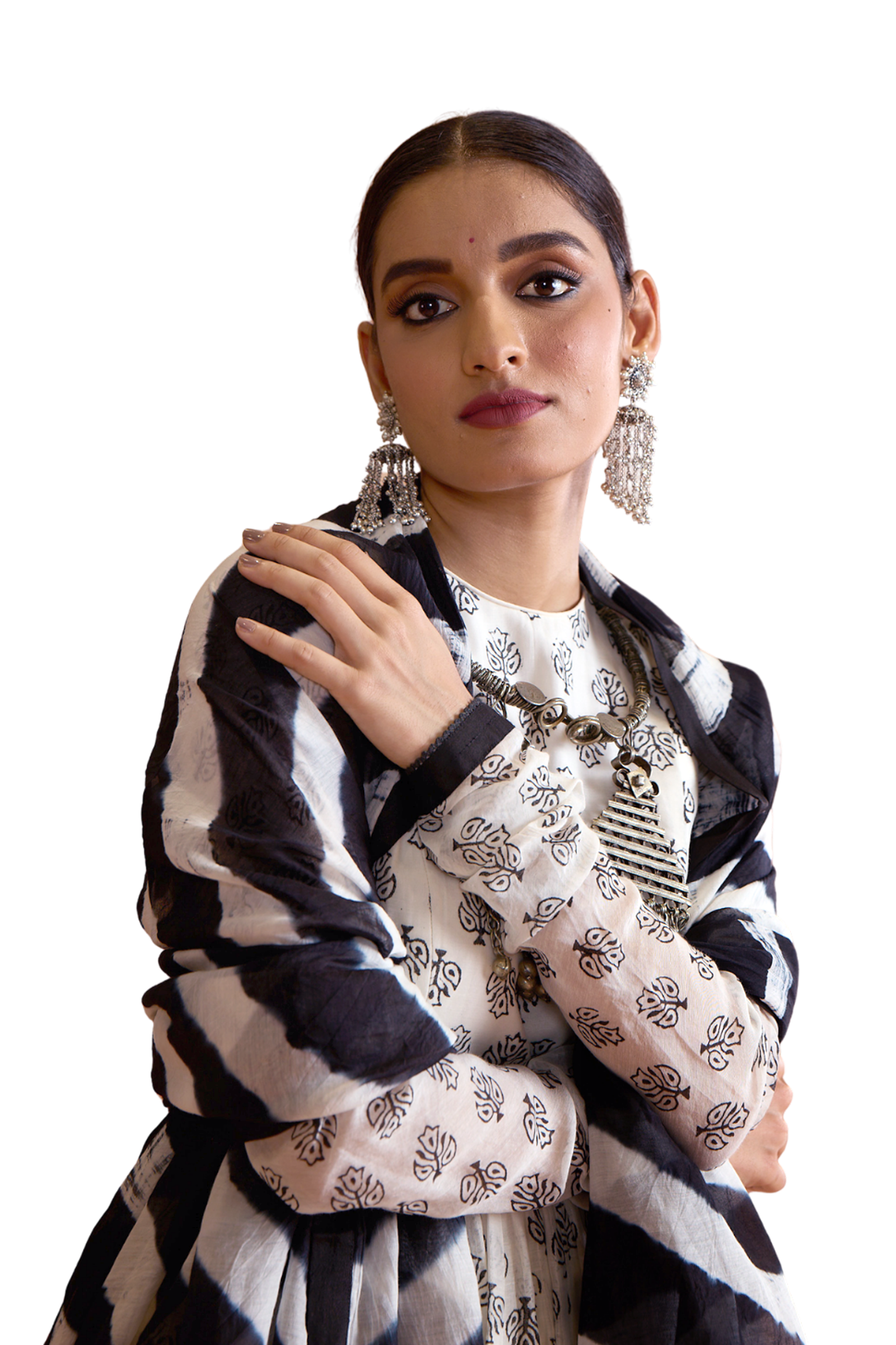Chanderi Block Print Dress