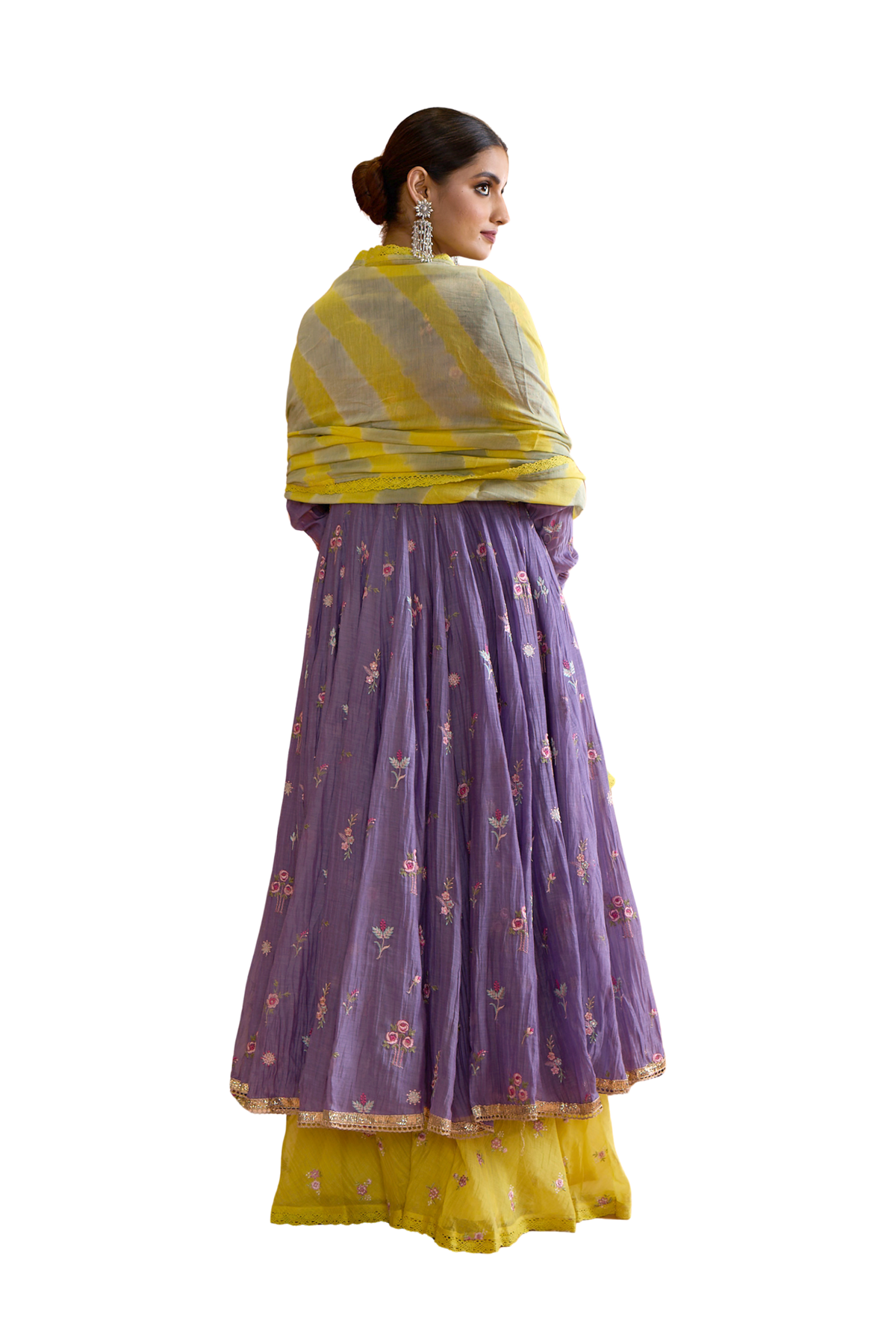 Bahaar - Purple & Mustard Anarkali Set