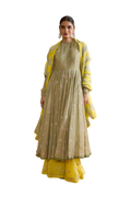 Vasant - Sage & Mustard Anarkali Set