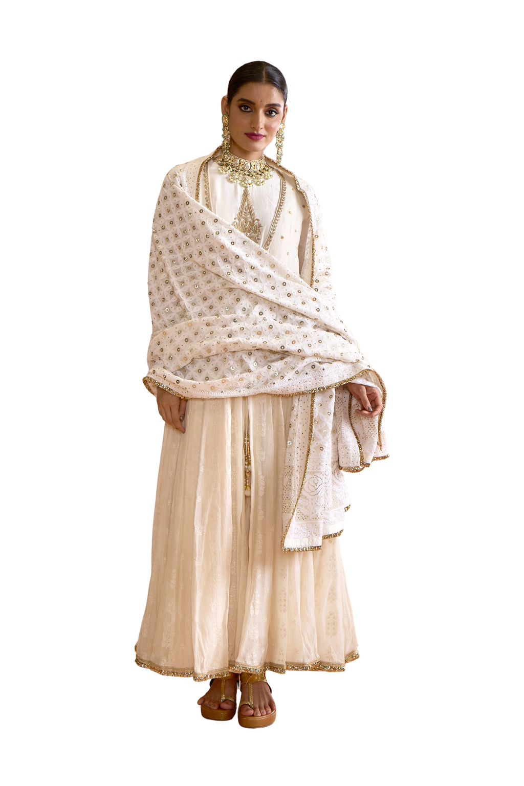 Ivory Angarkha Anarkali