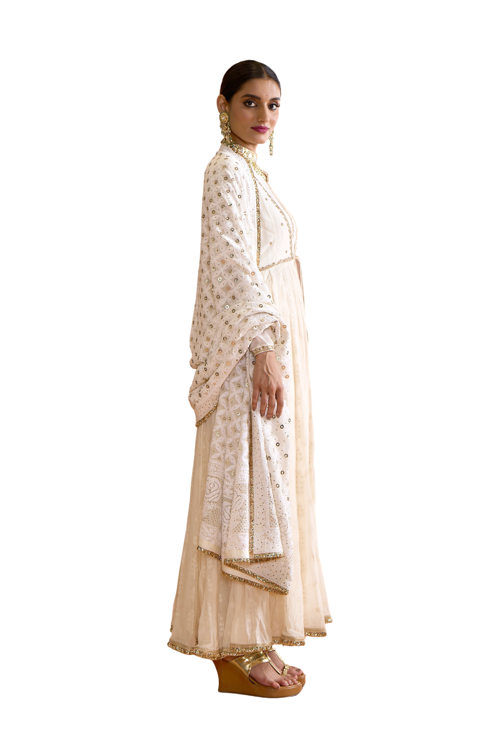 Ivory Angarkha Anarkali