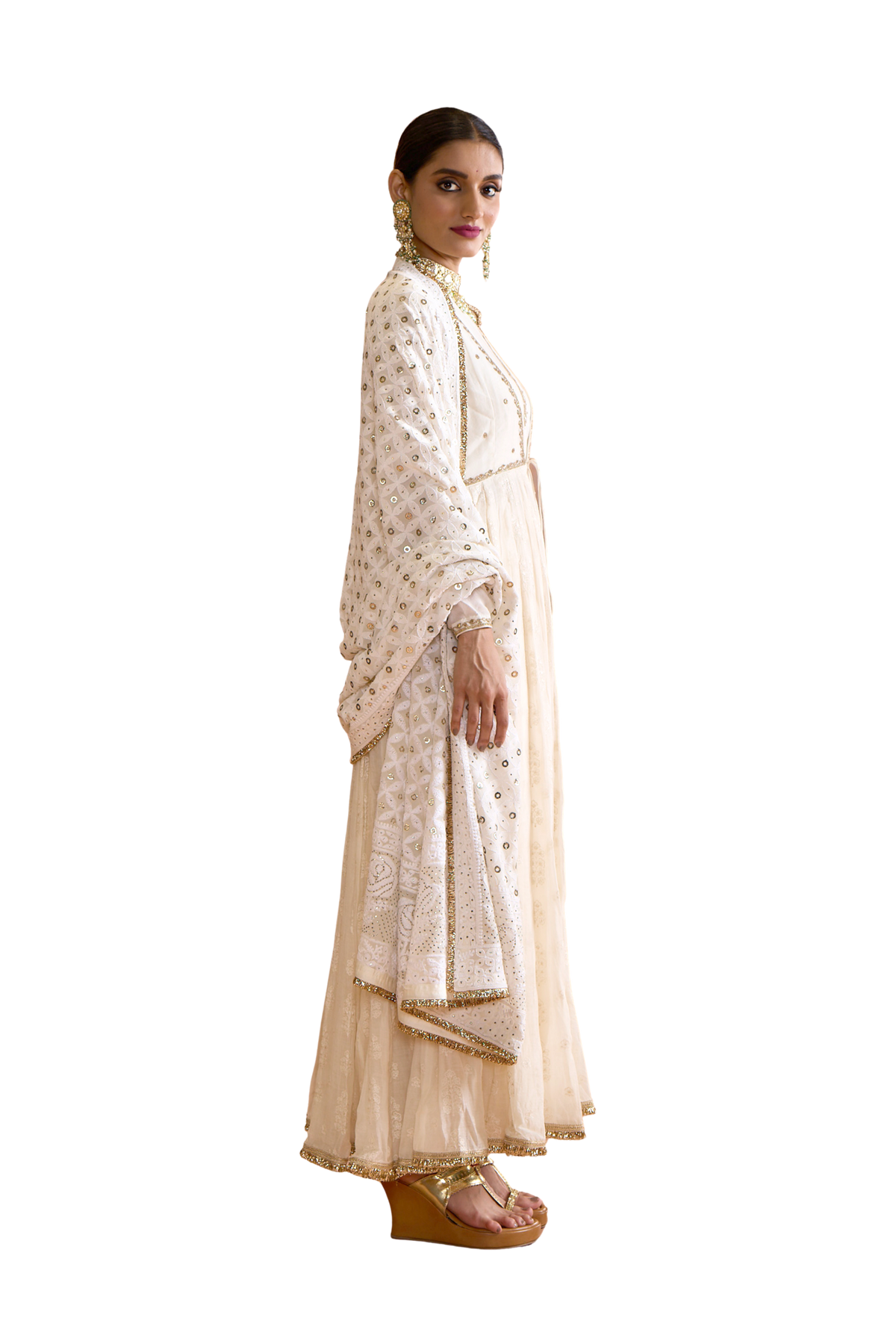 Ivory Angarkha Anarkali