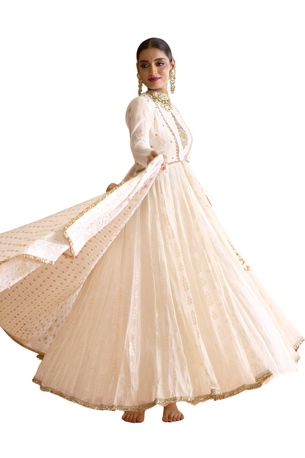 Ivory Angarkha Anarkali