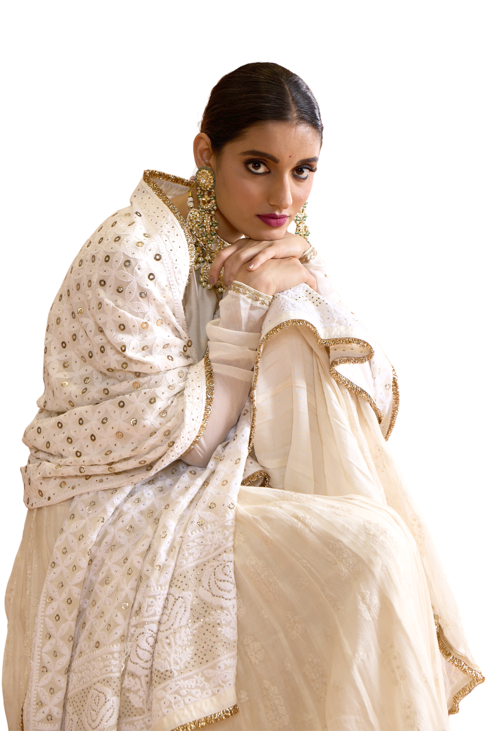 Ivory Angarkha Anarkali