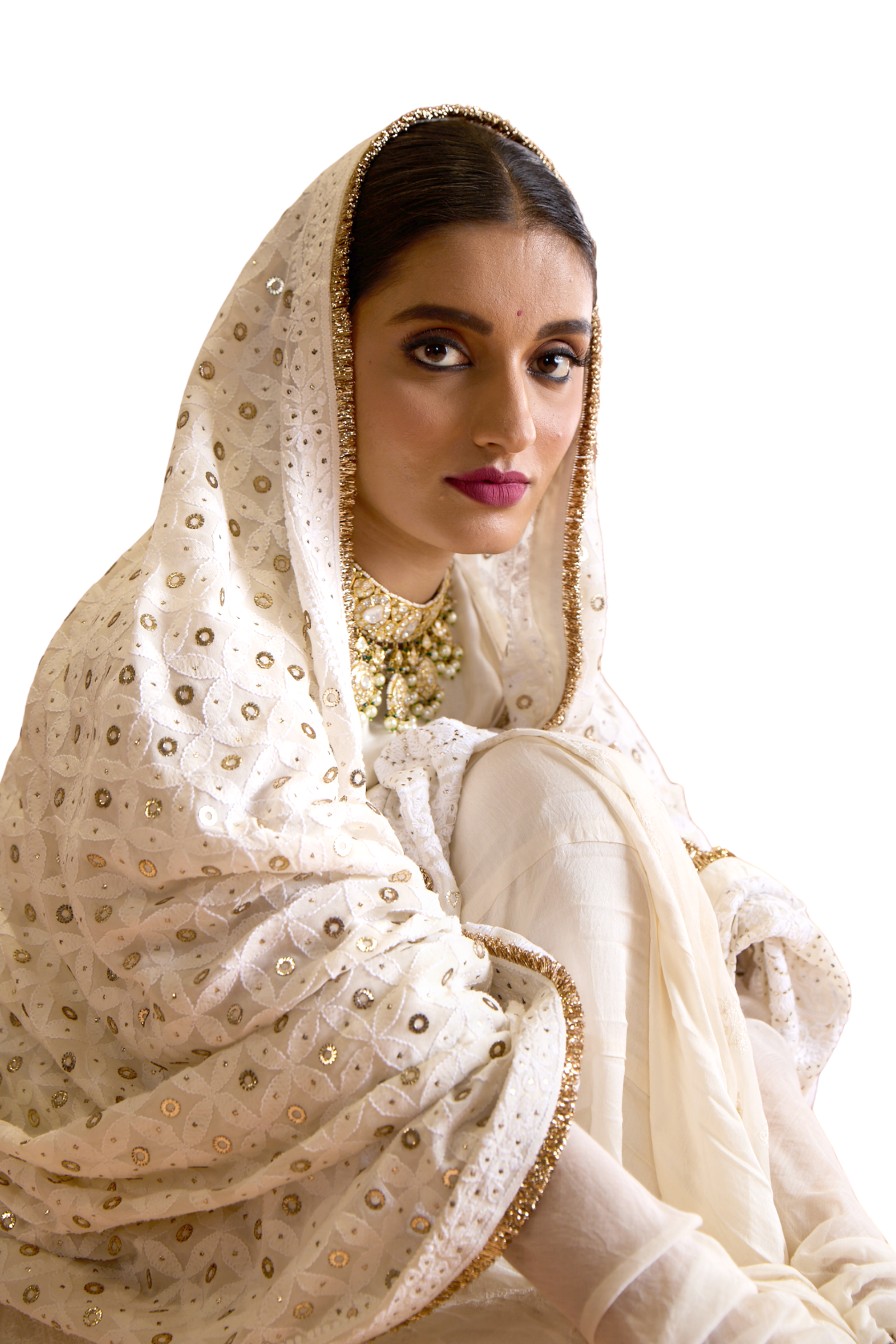 Ivory Angarkha Anarkali