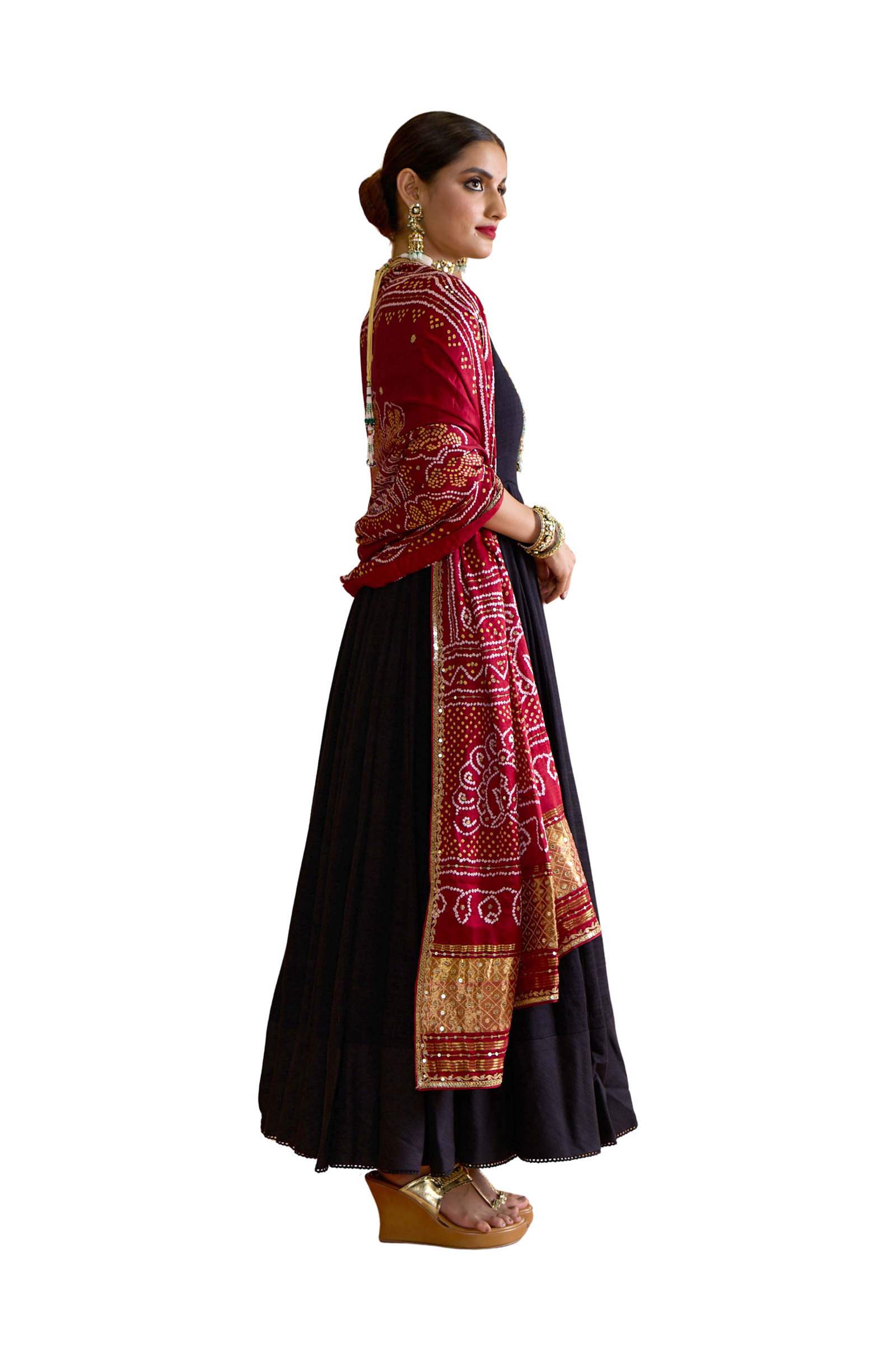 Red Bandhani Dupatta