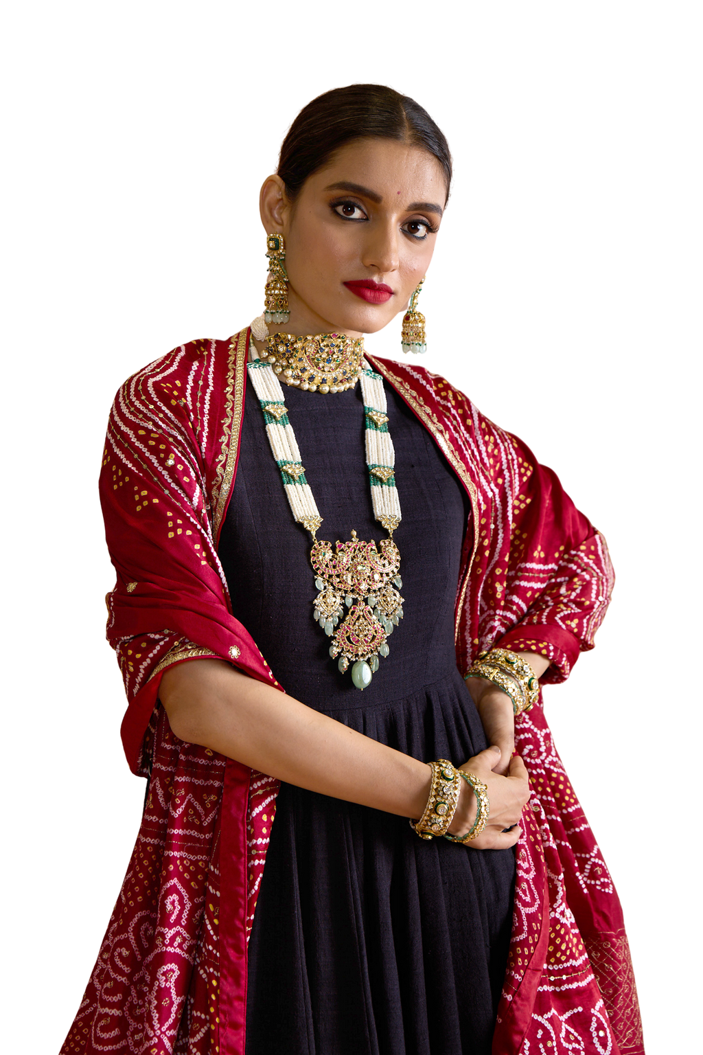 Red Bandhani Dupatta