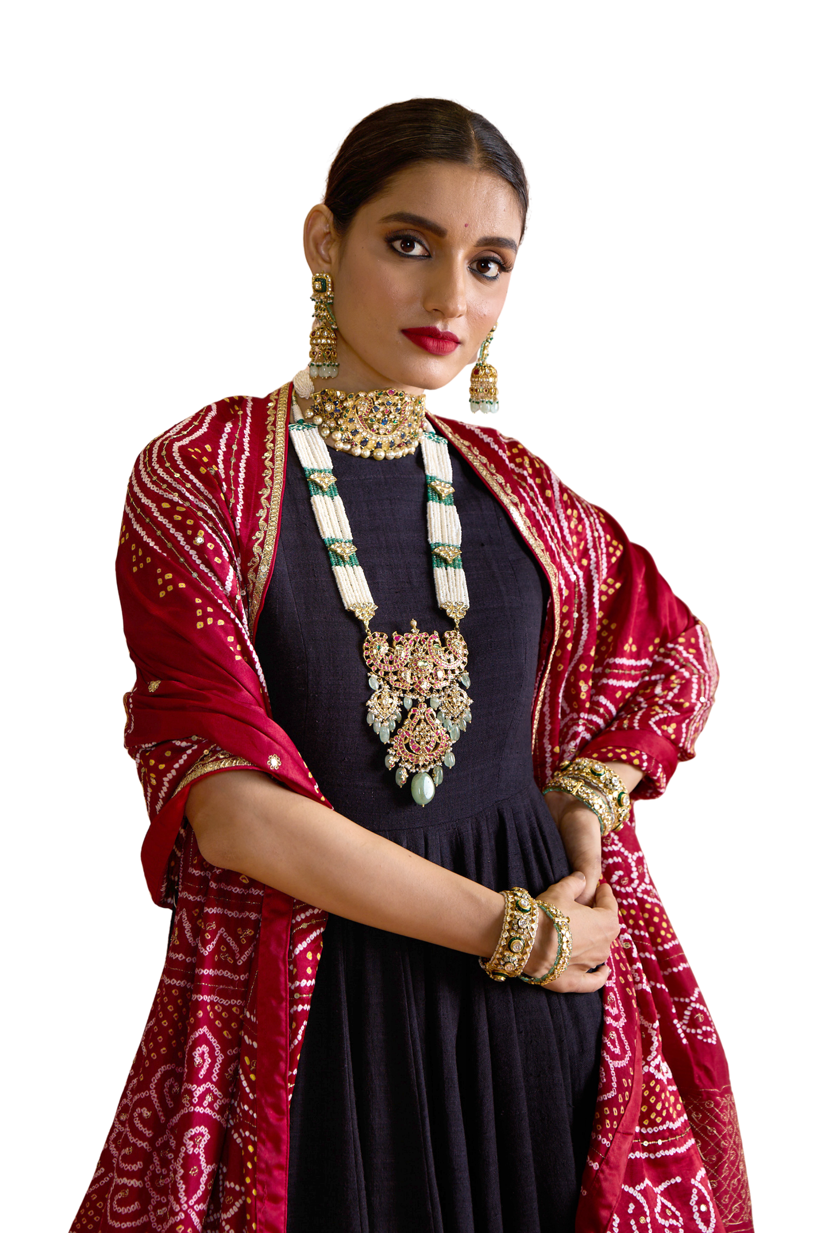 Red Bandhani Dupatta