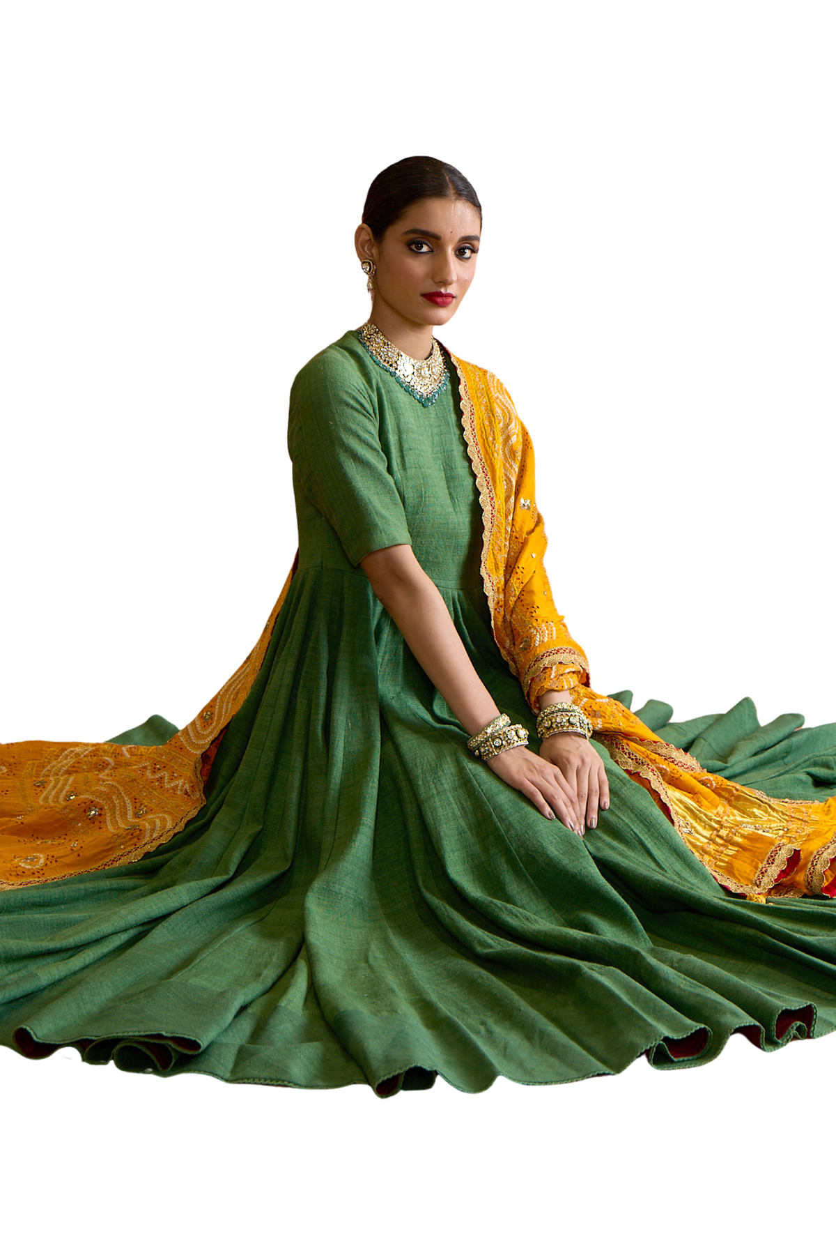 Olive Matka Dress