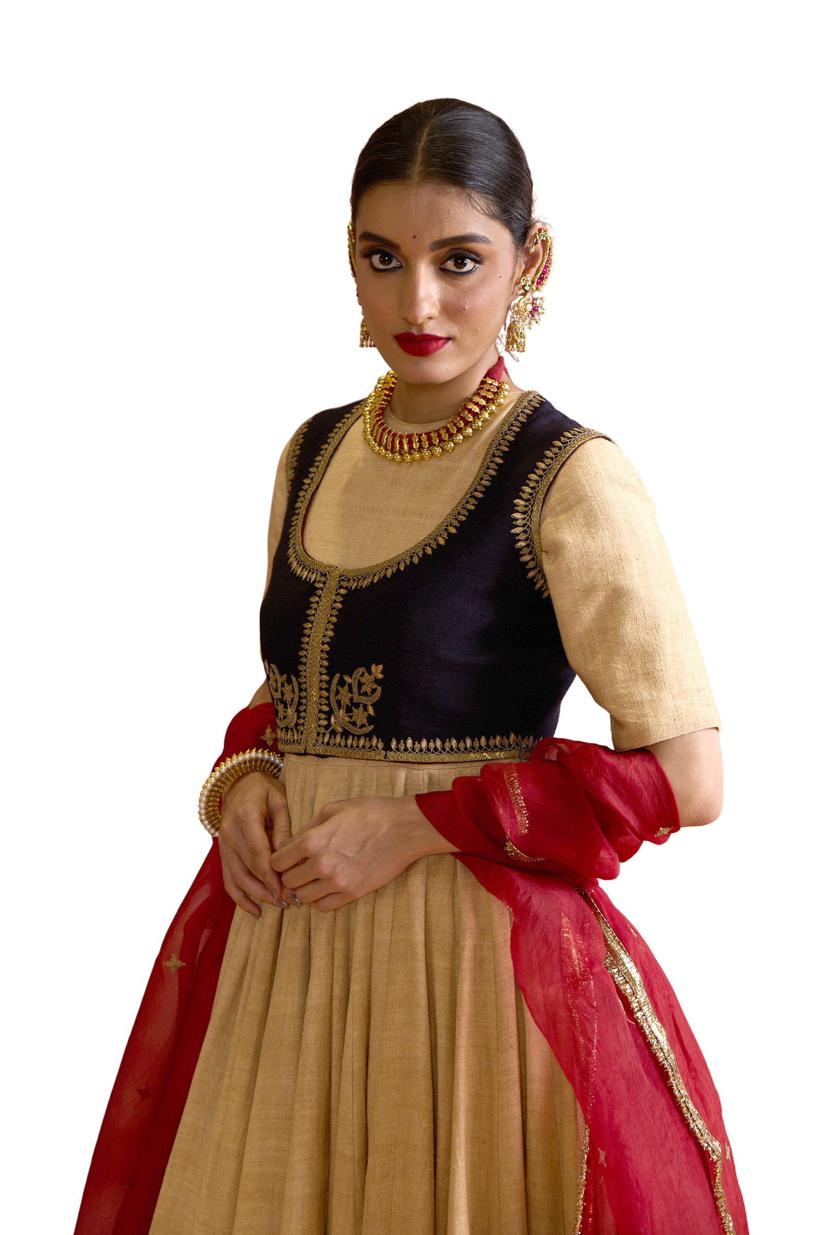 Black Zari Koti